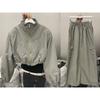 2024 Spring High Waist Button Long Skirt Short Long Sleeve Sports Coat Two Piece Set Women Solid Casual Shirt Y2k 2 Pieces Set