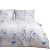 Cotton Bedding 220x200 Satin COTTON Light with Pastel Blue Flowers