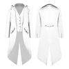 Yousheng Men Tailcoat Lapel Long Sleeve Pockets Mid-length Suit Coat Solid Color Fake Two Pieces Mid-Century Retro Style Tuxedo Coat
