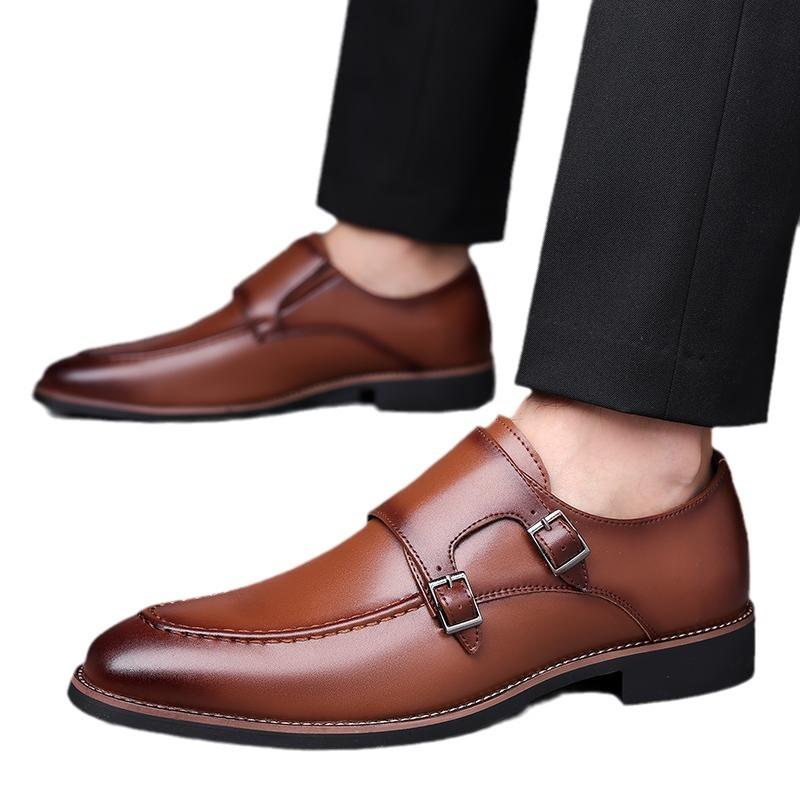 Britské kožené boty Kožené Pánské ležérní jednoduché boty Ručně vyrobené boty Neformální kožené boty šité