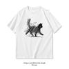 Abstract Scribble Cat Shirt Woman Man Summer Cotton Graphic T Shirts Classic Oneck Breathable Tops Tee Fashion Streetwear