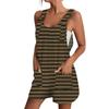 Womens Summer Casual Sleeveless Romper Loose Striped Tied Shorts Overalls Jumpsuit With Pockets 2025 Clothes