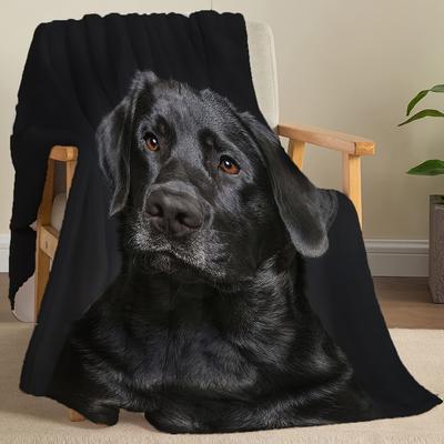 Labrador Bedruckte Flanelldecke Schwarze Hunde Decke Haustierdecke Geschenkdecke für Hundeliebhaber