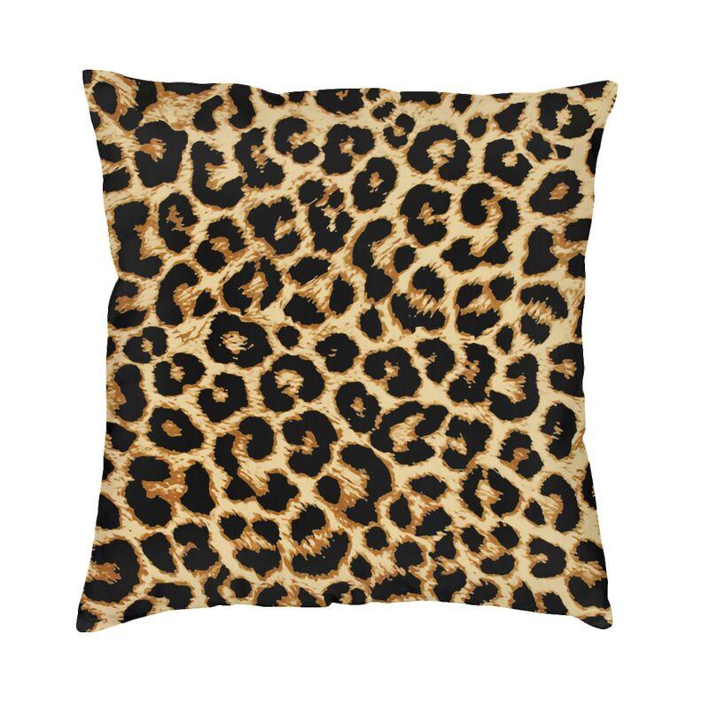 Custom Brown Leopard Print Pillow Case 40X40Cm Living Room Decoration Modern Animal Cheetah Skin Chair Cushion Square Pillowcase