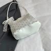 Korean Japanese Fashi Mini Shoulder Bag for Girls Bucket Bag with Decorative Silk Scarf Collecti Cute Storage Bag