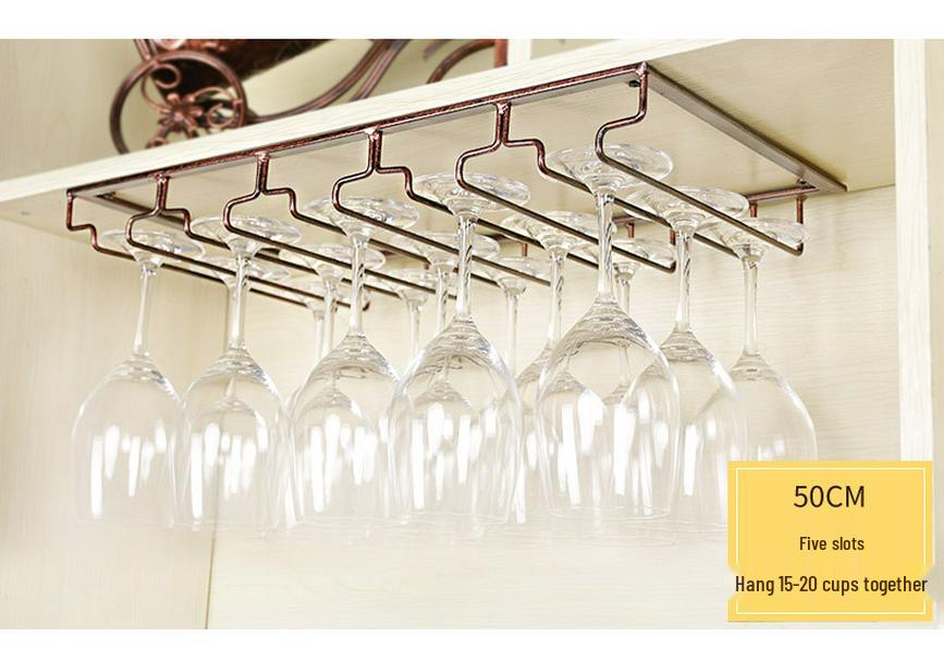 Upside-Down Red Wine Glass Rack for Hanging in Cabinets