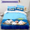 3pcs Moomin Bedding Set Duvet Cover Closure Includes 1 Duvet Cover & 2 Pillowcases, Soft and Comfortable for All Seasons.