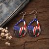 1 Pair Hollow Drop Earrings for Women, Fourth of July Independence Day Earrings, American Flag Stars Stripes Design Hook Earrings
