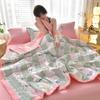 Machine Washable Summer Quilt Single Double Kids Adult Air Condition Thin Blanket Washed Cotton Patchwork Comforter