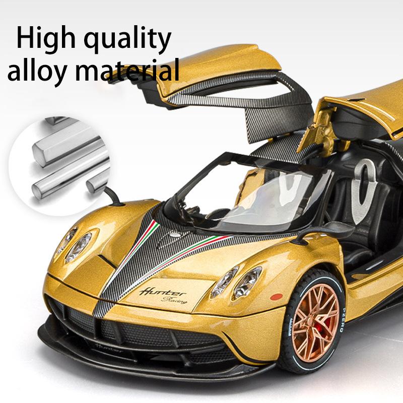 1/22 Scale Huayra Dinastia Supercar Diecast Car Model Toy,Pull Back Vehicle with Sound and Light for Kids Toddler Boys Girls Gift Collection