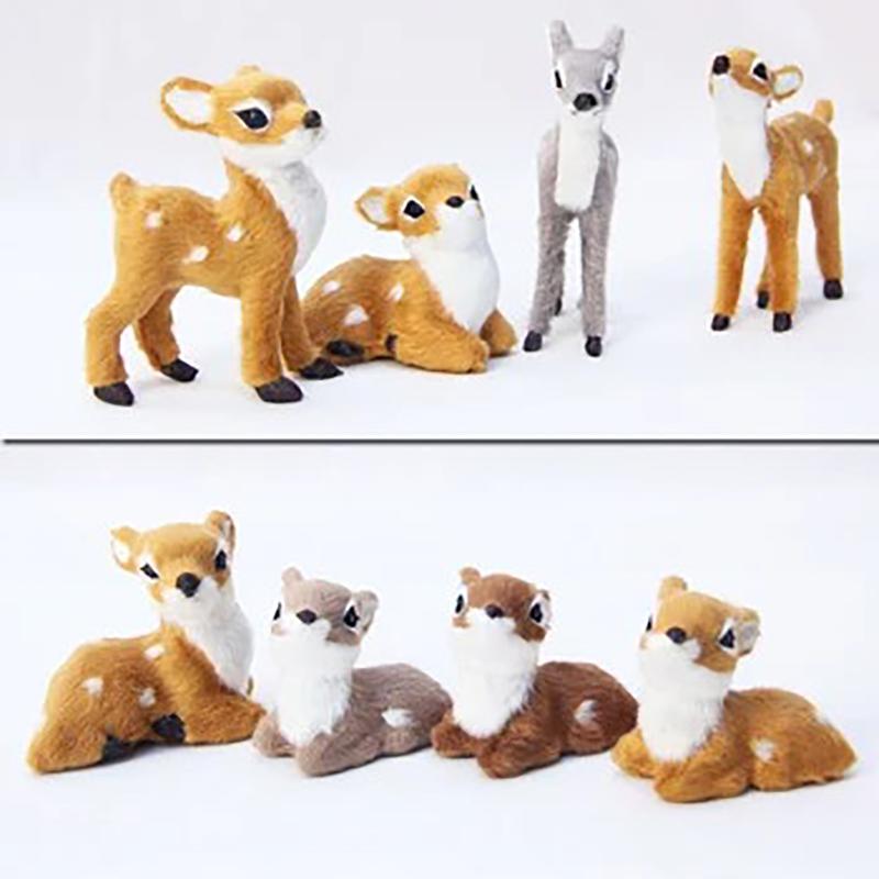 Simulation Sika Deer Animal Model Festival Creative Plastic Ornaments Artificial Plush Toys For Garden Party Decorations