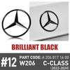 For 78/92mm ABS Tail Star Emblems Black Silver Rear Trunk Star Logo Stickers Badges Benz C300 (W204) A2047580058 C300 (W206)