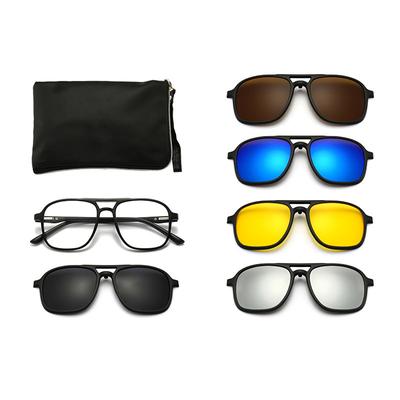 Mirror Magnetic Attraction Polarized Sunglasses 6 Iin 1 Clip Cycling Glasses Dazzling Polaroid Men Sunglasses Women