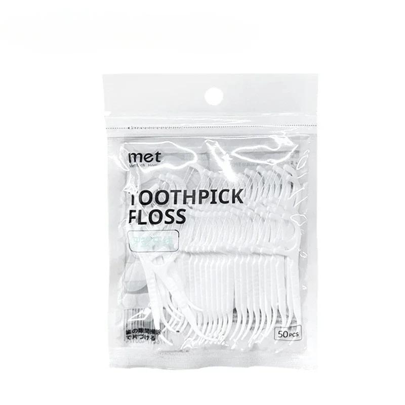 

1-10Sets Portable Floss Holder Automatic Ejectable Includes 10Pcs Floss Organizer Press-on Carry-on Disposable Flossing Sticks