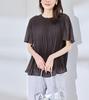 ROPE PICNIC Pleated Blouse with Dark Brown Women's Cups, (20)