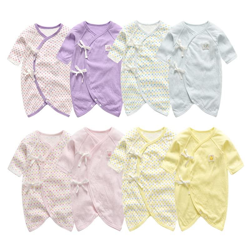 Newborn Baby Combination Long Sleeve Girls and Polka Dot Solid 70cm [Baby koi] Undershirt, Year-Round Material, Spring, Autumn, Summer, Coveralls,