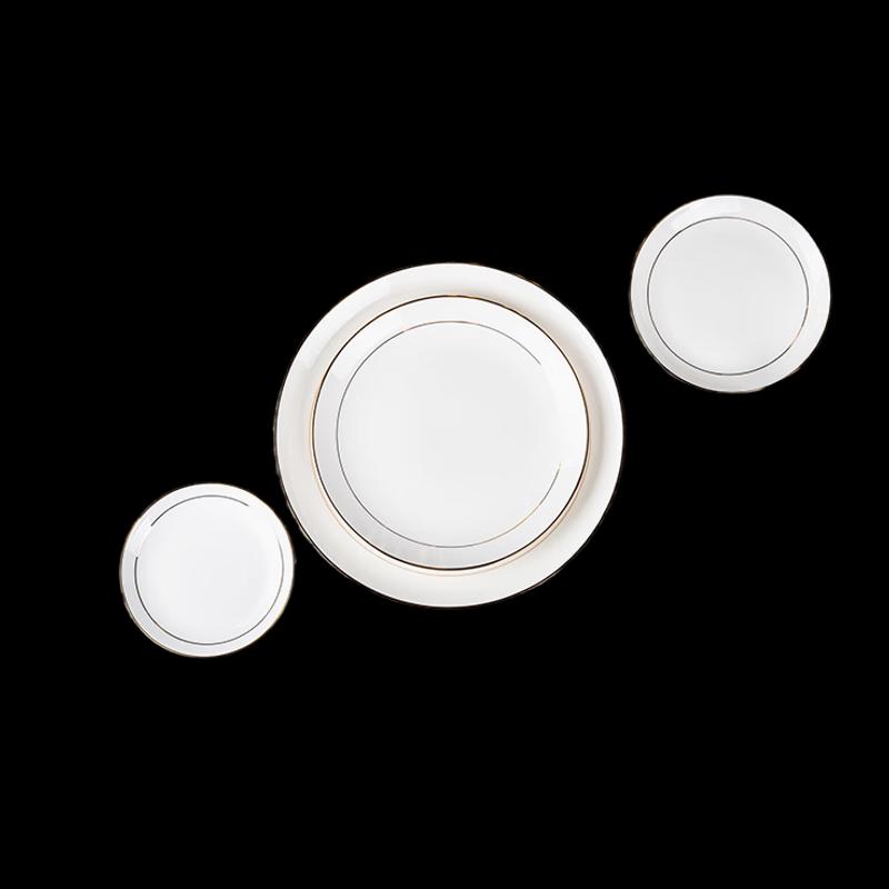 

LIJIA FITMENT 10-inch Gold Rim Dinner Plate