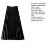 Women Pleated Skirt Elastic High Waist Solid Color Midi Skirt Soft Breathable Office Lady