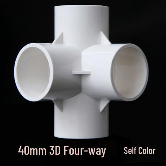 PVC Multi-Way Fittings: 3D Tee, 4-Way, 5-Way, 6-Way, 90° Elbow for Water Pipes (Sizes: 20, 25, 32, 40, 50).