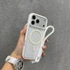 Luxury Transparent Shockproof Phone Case with Lanyard for Iphone 17 16 15 14 13 Pro Max Magnetic Wireless Charging Protect Cover