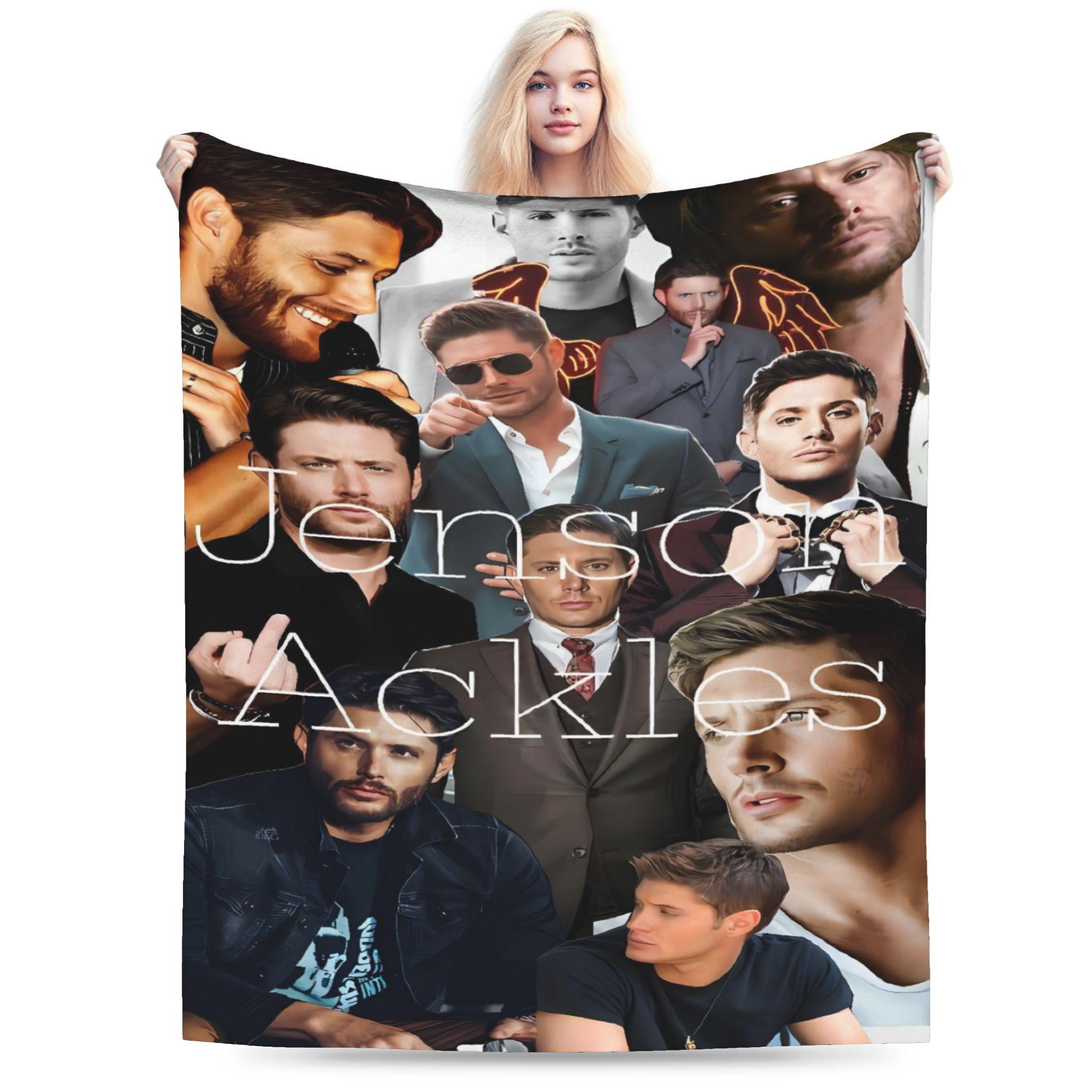 Jensen Ackles Flannel Blanket Winter Dean Winchester Super Warm Throw Blanket for Children Couch Bed Novelty Bedspread 130x150cm