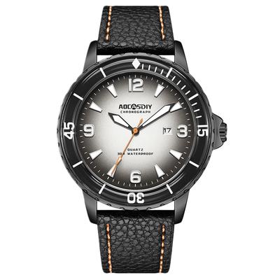 RORIOS Men's Watch with Date Display, Luminous Function, Lightweight, Waterproof, Genuine Leather Band, Quartz Movement, Popular, Stylish, Casual,