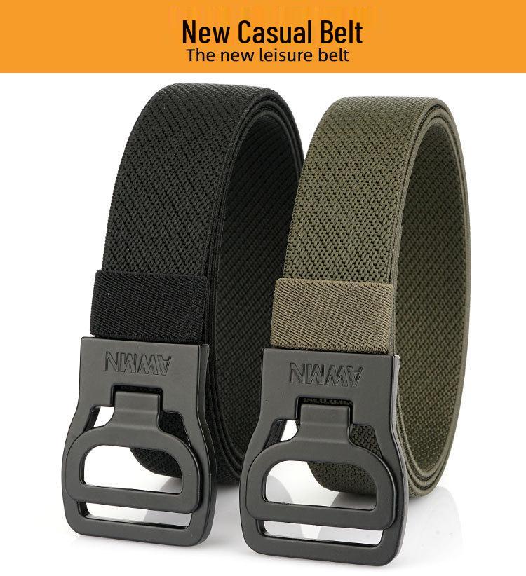 2025 Męski pasek elastyczny 3,4 cm z automatyczną klamrą - Casualowy, outdoorowy i biznesowy styl skórzany pleciony