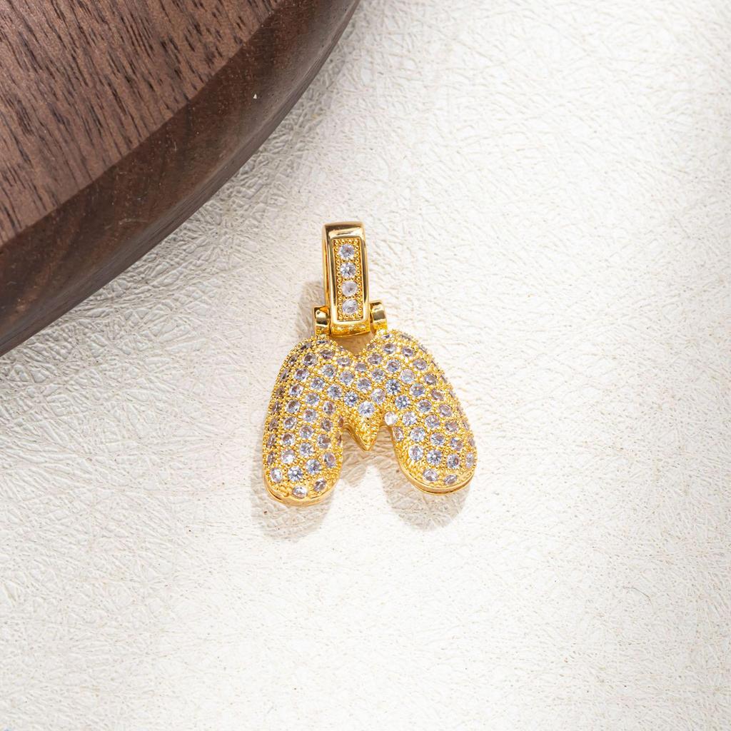 European-American Trend Zirconia Necklace with Inlaid Full Diamond 26-Letter Alloy Women's Pendant