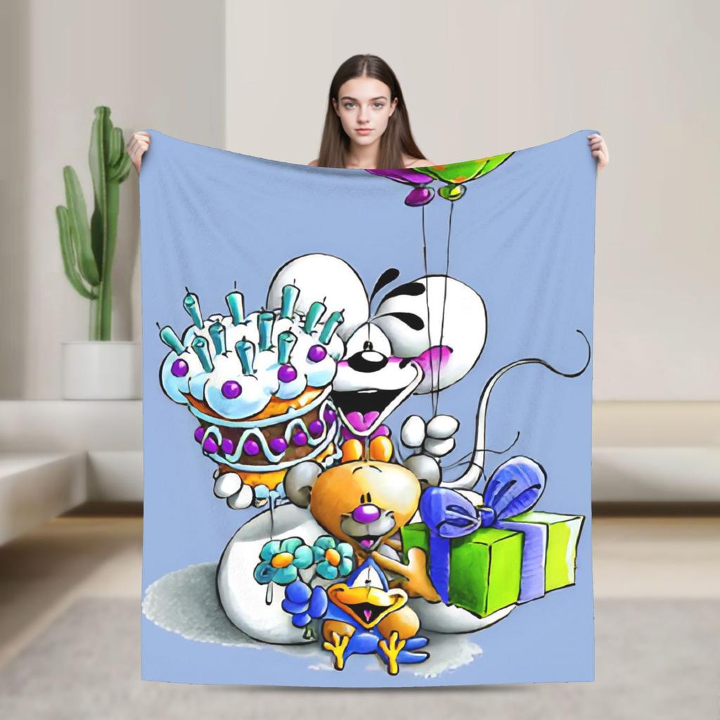 Cute Diddl Blanket Quality Warm Soft Throw Blanket Winter Child Living Room Pattern Bedspread