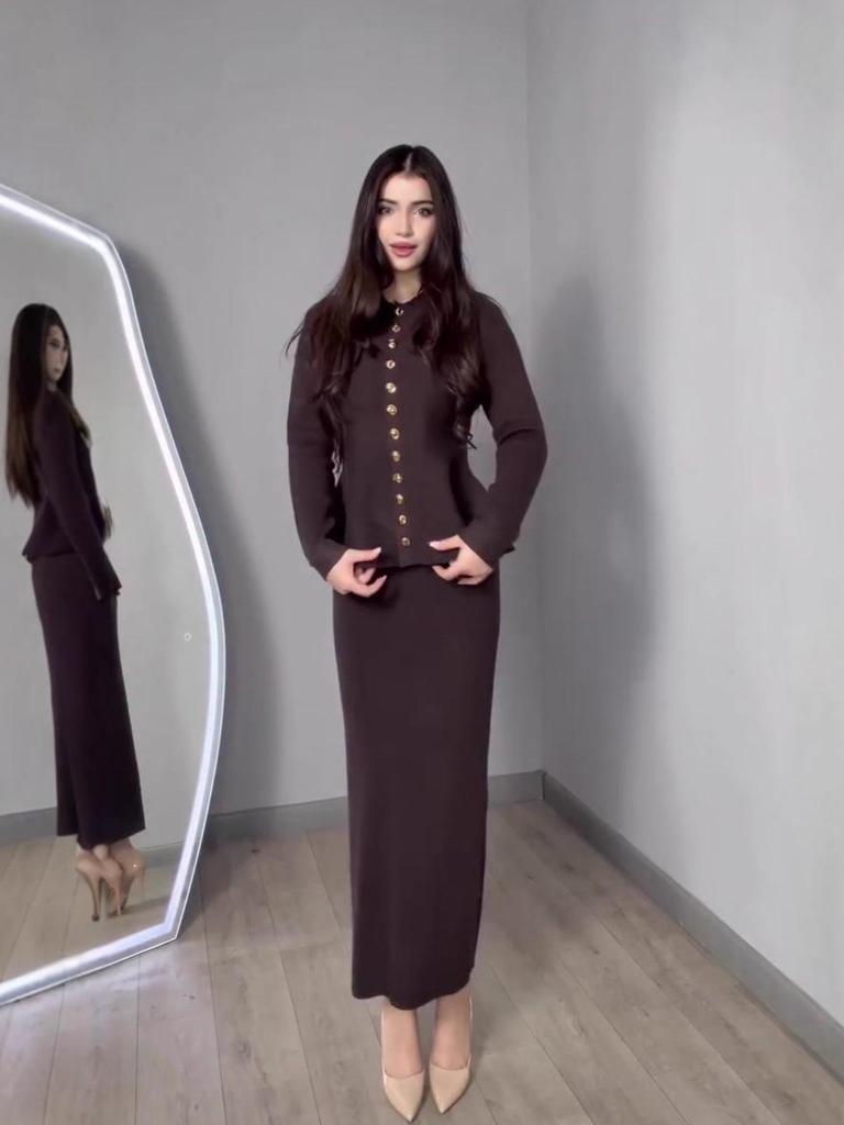 Elegant Intellectual European Long Sleeve Dress Set - Autumn 2025 New Style