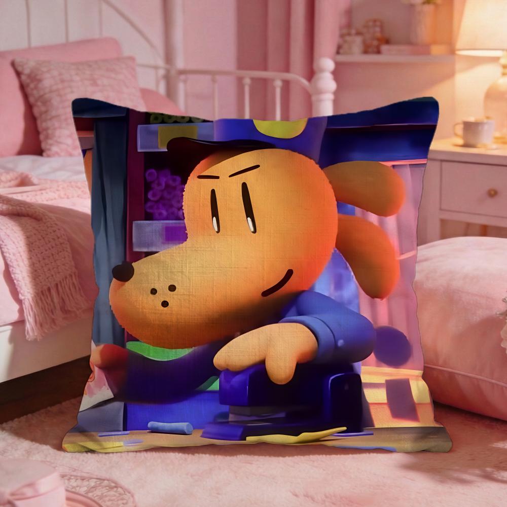 DDogmans Cute Cartoon Cushion Cover Premium Comfort Reversible Pillow Cove Two In One Design For Any Room  Car Interior