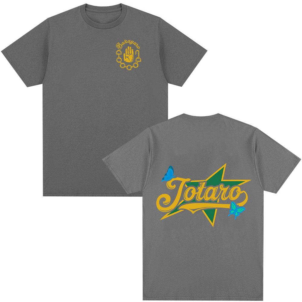 Anime Jojo Bizarre Adventure Jotaro Kujo Graphic T Shirts Unisexs Women Casual Cotton Short Sleeves Oversized Tshirts Streetwear