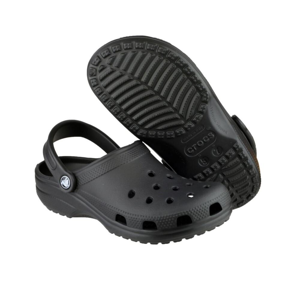 (11 UK, Black) Crocs Adults Unisex 10001 Classic Cushioned Clogs