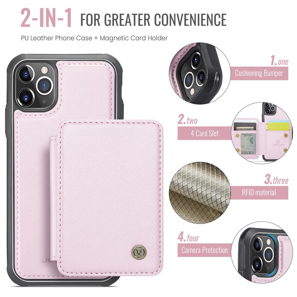 Für iPhone 11 Pro Max Hülle Leder Handyhülle mit abnehmbarer magnetischer Kartentasche