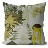 Art Oil Painting Pillow Cover Pastoral Forest Green Flower Home Light Luxury Pillow Sofa Car Bedside Cushion Cover