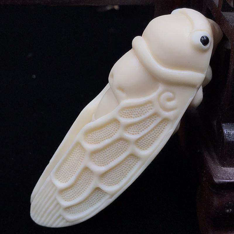 1 Pc Tagua Carving, Cicada Handle Piece, Cicada Car Pendant Jewelry Home Decor