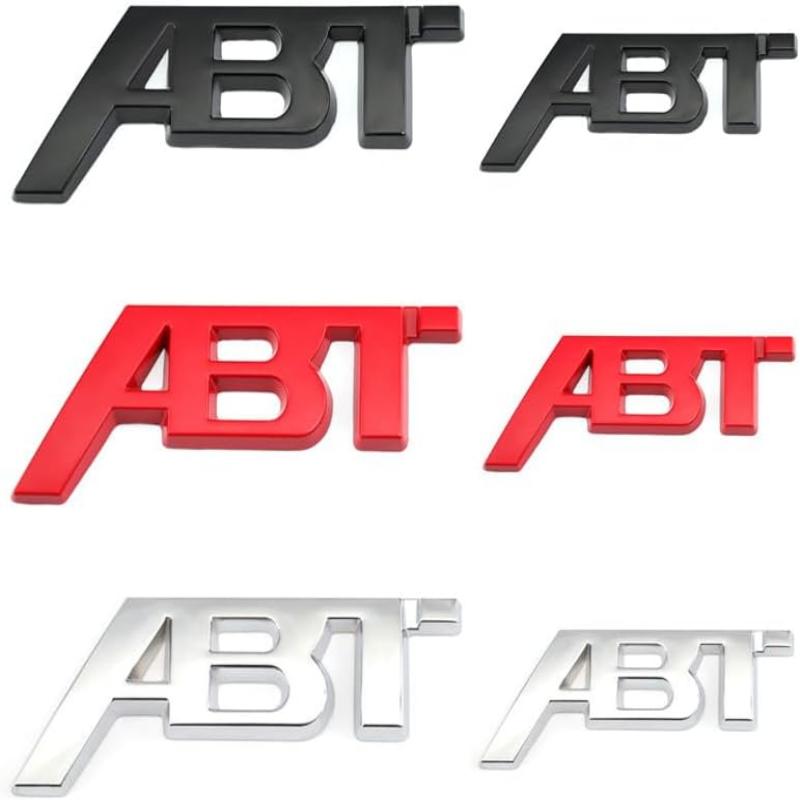 2pcs  3D Metal ABT Car Sticker Car Rear Trunk Letter Logo Badge For A4 A3 A5 A7 A7 Q3 Q7 Q5 TT RS6 RS3 Accessories