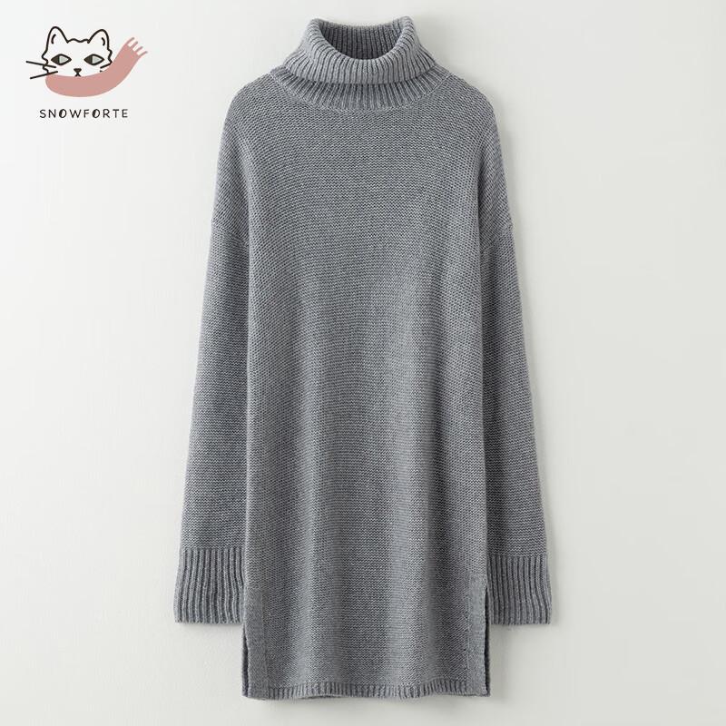 Sinoford Women s High-Neck Loose Wool Blend Sweater M165/88A