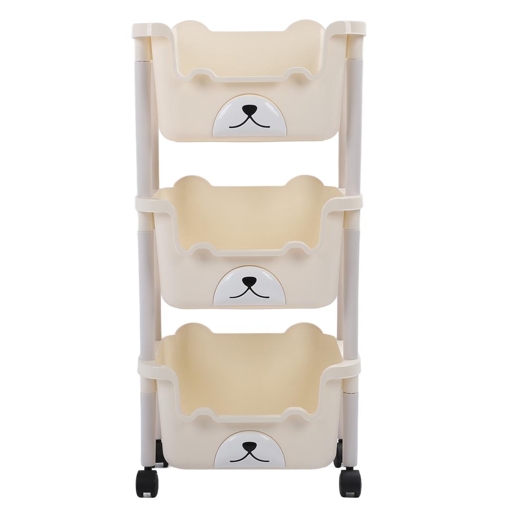 Storage Cart with Caster Wheels High Capacity Rolling Trolley Cart for Bathroom Kitchen Classroom