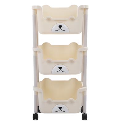 Storage Cart with Caster Wheels High Capacity Rolling Trolley Cart for Bathroom Kitchen Classroom