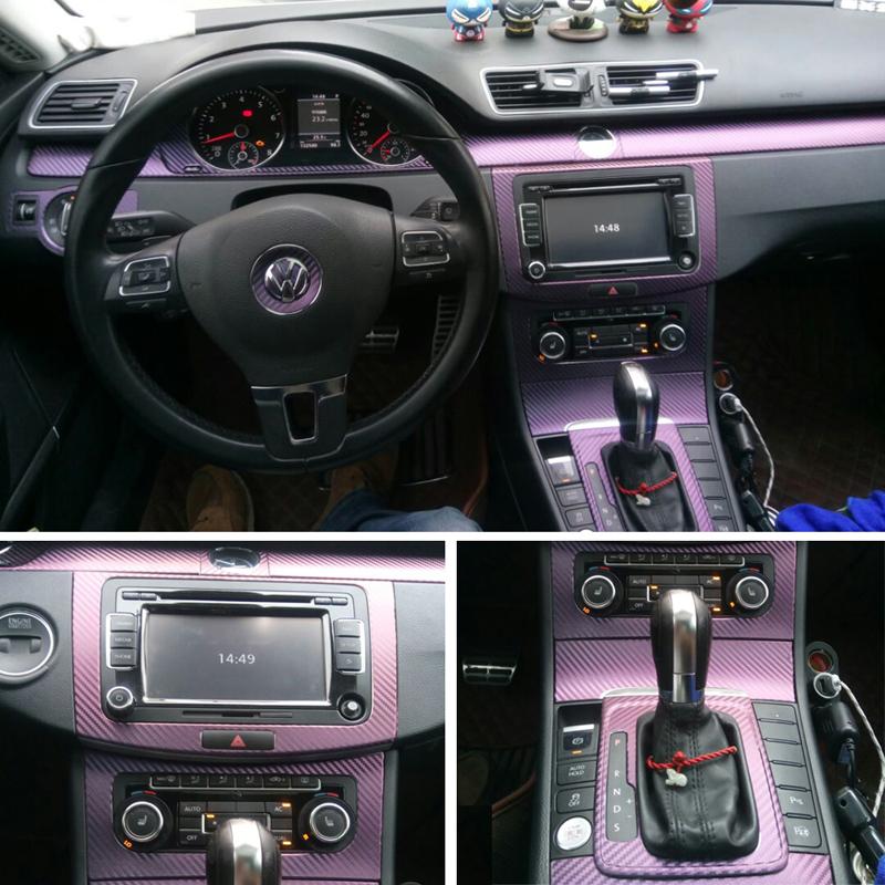 För Volkswagen VW CC/Passat B7 Interiör Central Kontrollpanel Dörrhandtag Kolfiber Klistermärken Dekaler Bilstyling Tillbehör