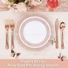 Disposable Tableware Set Rose Gold Ps Hard Plastic Hollow Plate Gold-Plated Knife, Fork And Spoon Party Plate