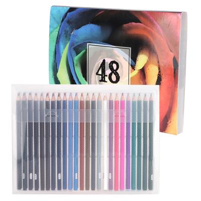 48 Lápis de Cor a Óleo para Adultos com Roda de Cores para Colorir Desenhar Materiais de Arte Escolares para Crianças