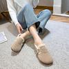 Fashion Faux Suede Lambswool Shoes Woman Cotton Fur Flats Winter Curly Lana Loafers Femme Warm Slip On Woolen Mocasines Snow Furry Botas
