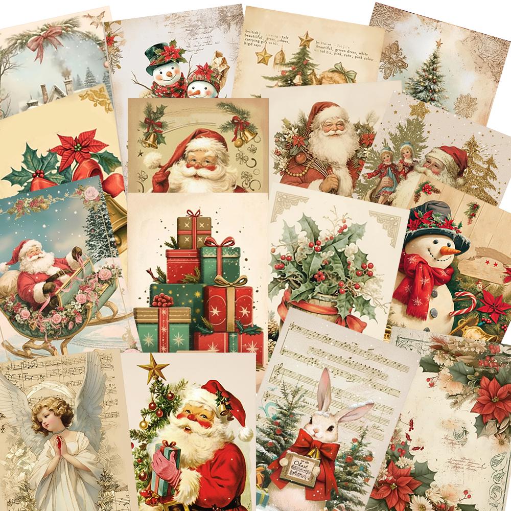 48pcs, Retro Christmas Postcard Set - with Stickers, Christmas/Anniversary Gifts, Collectibles, Suitable for Gift-Giving.