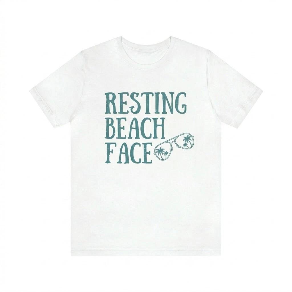 Funny Resting Beach Face Shirt - Unisex Soft Cotton Tee - Tropical Vacation XXXXL