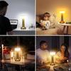 Bar Gold Metall LED Tischlampe Wiederaufladbar mit Touchsensor, 3 Helligkeitsstufen, Gemütliche Warme Beleuchtung - Ideale Nachttischlampe oder Nachtlicht