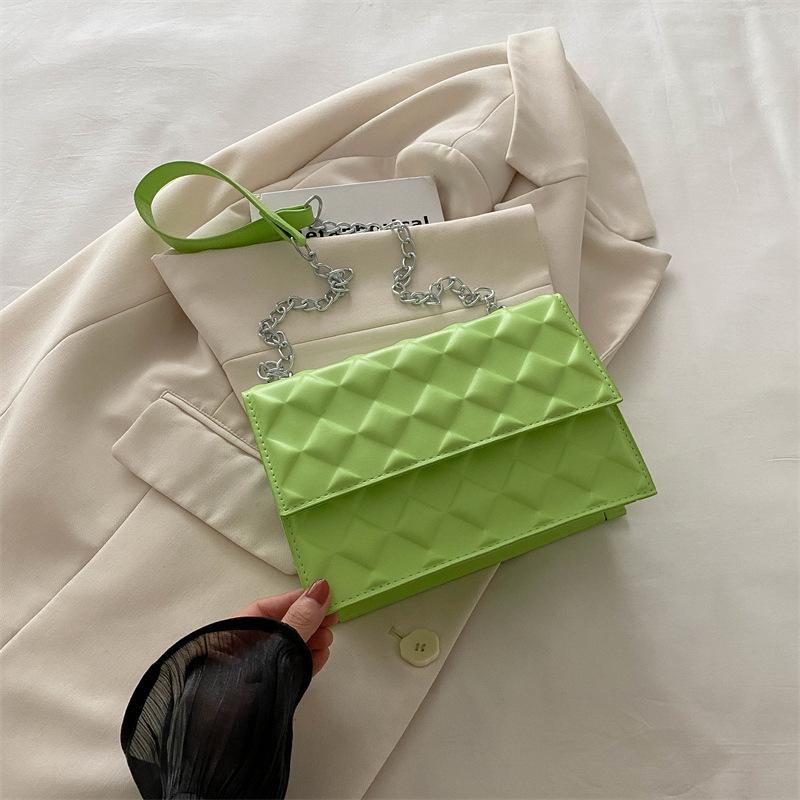 2025 Autumn New Macaron Chain Small Square Bag Niche Design Stylish and Simple Diamond Shoulder Messenger Bag