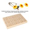 Wooden Velvet Jewelry Display Tray Showcase Storage Case For Earring Bangle Necklace (18 Slots)