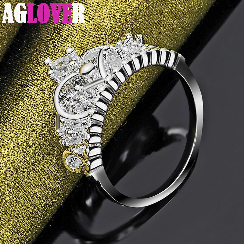 925 sterling sølv krone AAA sirkon ring smykker